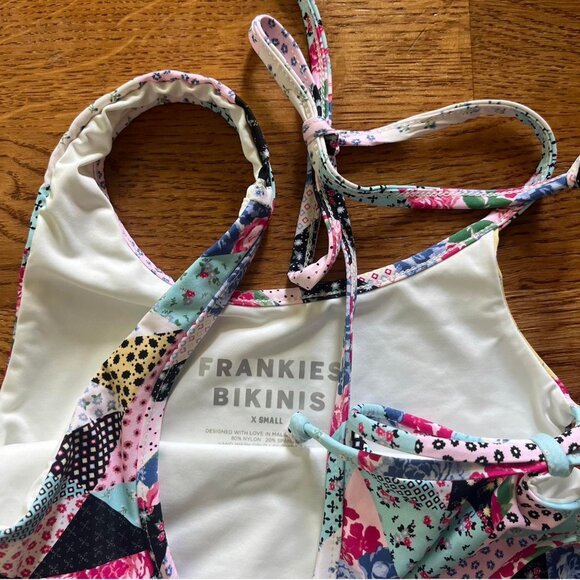 Frankies Bikinis Honey One Shoulder Women's Patchwork Swimsuit one-piece Swim - Picture 2 of 3